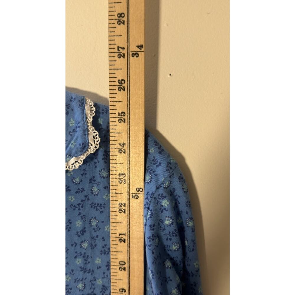 Secret Treasures Pajama Set XL 16-18 Blue Floral Button Front Cotton Blend - Picture 8 of 9